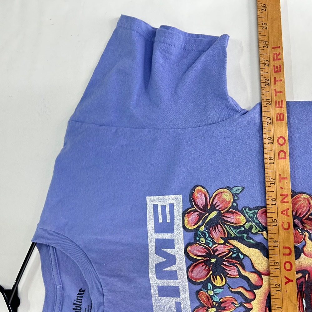 Sublime Graphic Sun Flower T-Shirt Size M Periwinkle Blue Reggae Rock Skater 90s - Picture 6 of 7